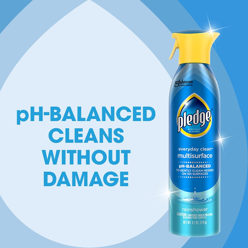 pH Balanced Multi Surface Cleaner Spray, Rainshower, 9.7oz, (3-Pack)