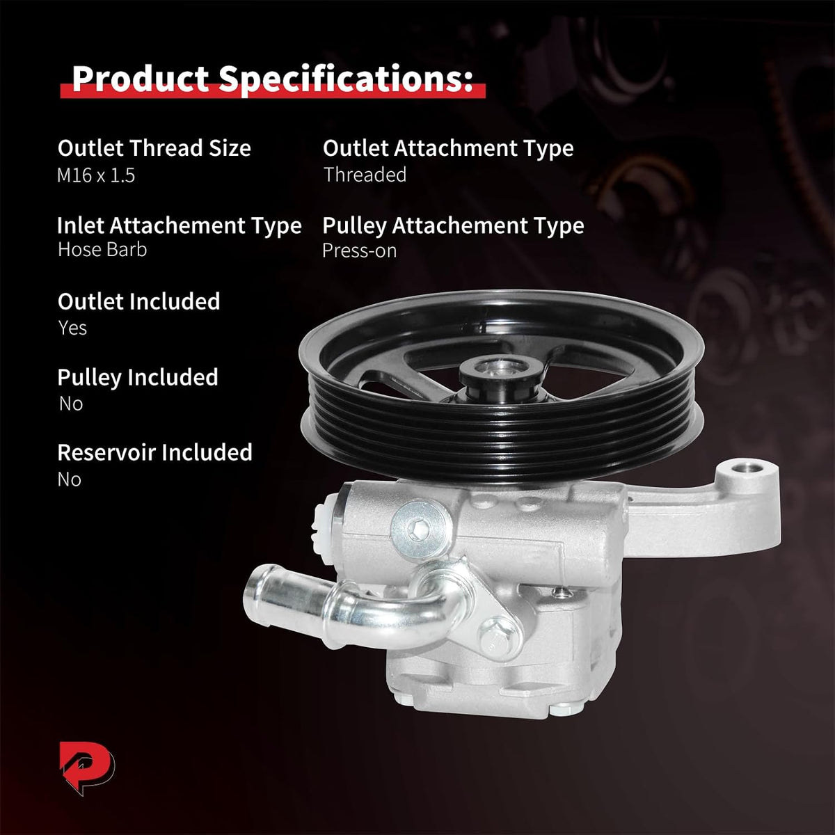 PHOBOOS Power Steering Pump Fit for Chevy & GMC & Pontiac & Saturn