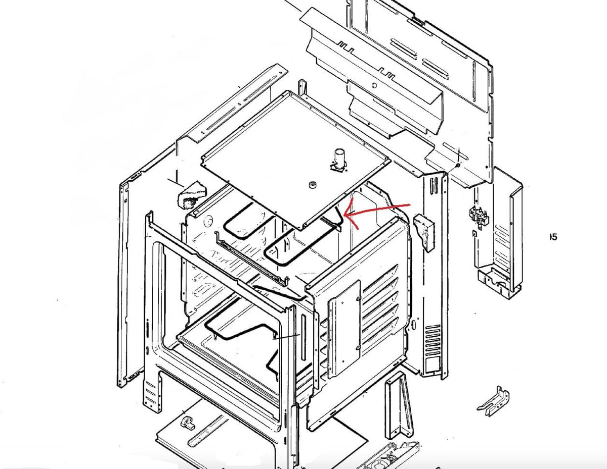 Range Oven Broil Unit Upper Heating Element Compatible with HotPoint RB540SH3SA, RB790SH1SA, RB526DH2BB, RB757CH5CC, RB753BC3WH, RB757BH3CT, RCBS787WJ3WW models