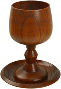 Chalice Cup Wooden, Communion Goblet with Tray & Gift Bag, Communion Chalice Wooden Goblet, Handmade Vintage Wine Cup