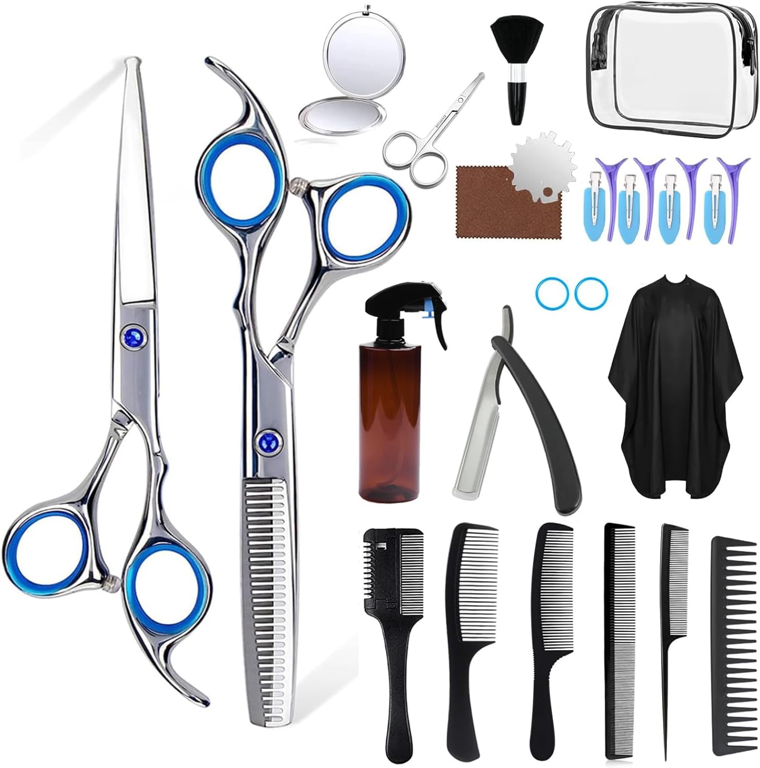 Hair Cutting Scissors Kit,27PCS Professional Stainless-Steel Sharp Barber Professional Hairdressing Shears Set with