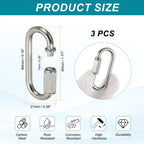 MECCANIXITY Chain Connectors 4mm Thick Silver Tone 3Pack