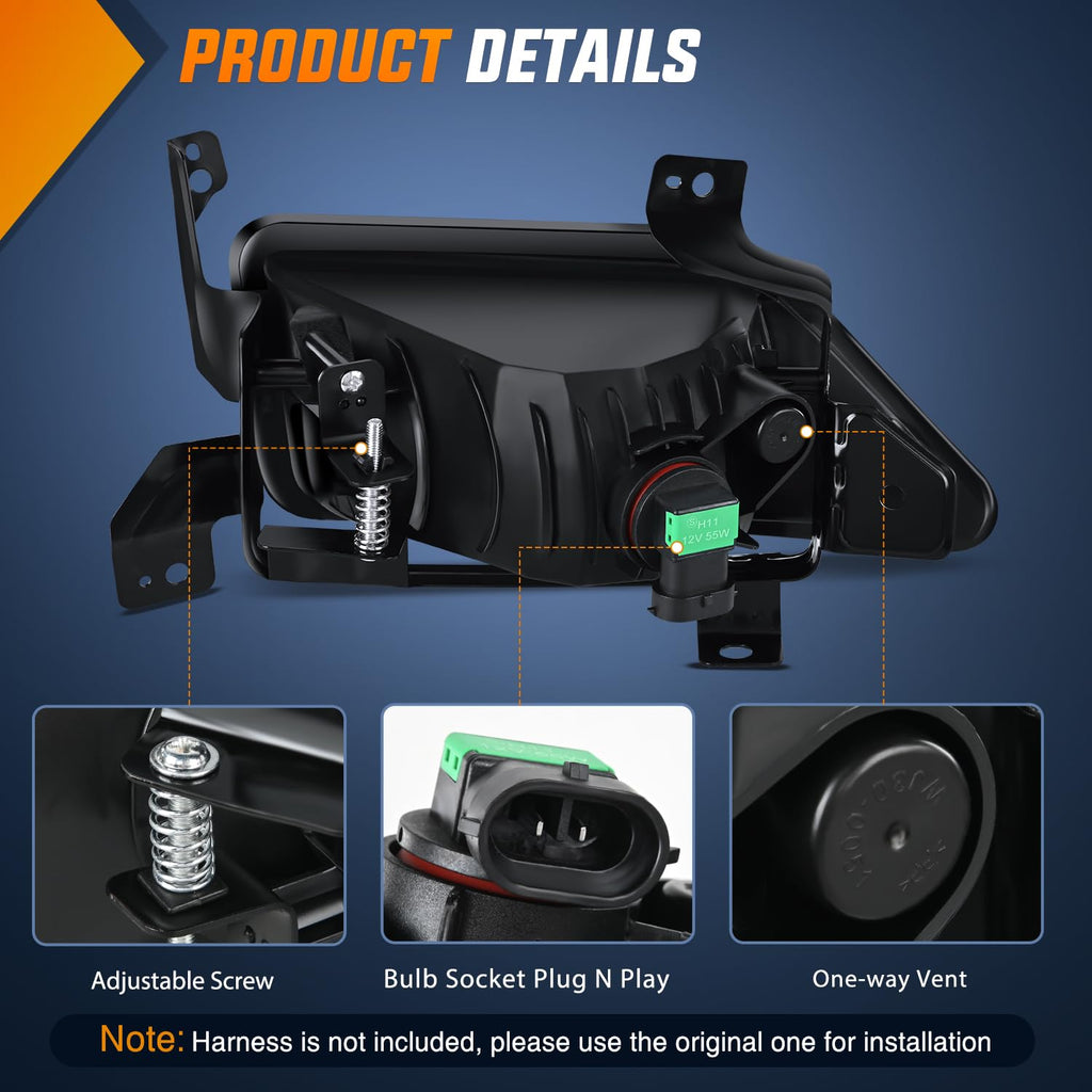 Nilight Fog Lights Assembly Compatible with 2006 2007 2008 Honda Pilot