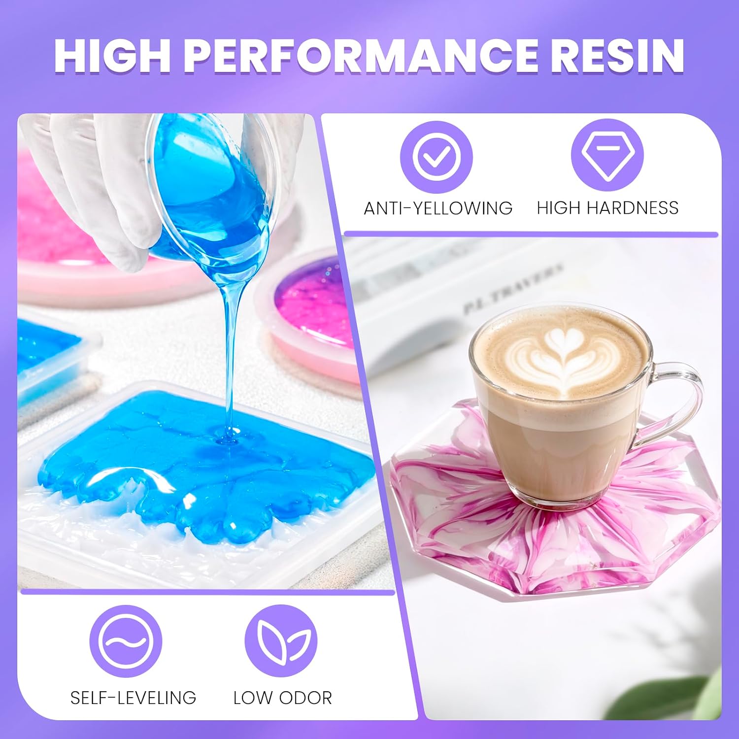 34oz Crystal Clear Epoxy Resin, Casting Resin for Beginners | 2 Part Resin and Hardener for Crafts, Bubble Free & Low