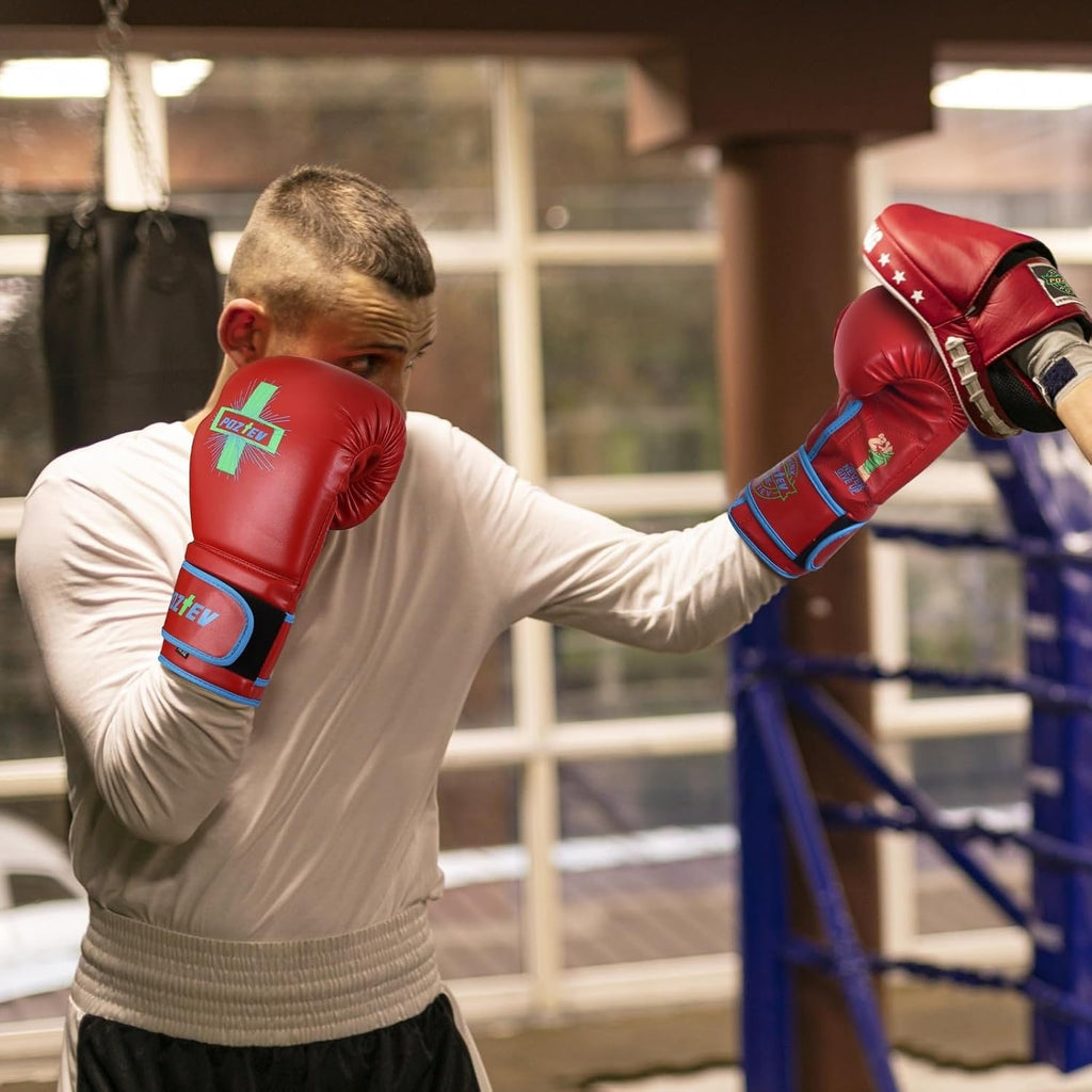Boxing Gloves for Men & Women Professional Workout Gloves for Sparring, Heavy Bag Training - Muay Thai Focus Mitts