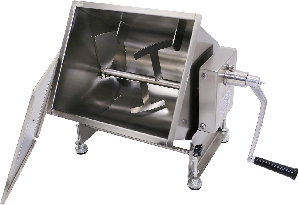 CMI Commercial Tilting Mixer Stainless Steel Manual Meat Mixers with Lid, 35Lb/20L Tilt Tank,(Mixing Maximum 35Lb for