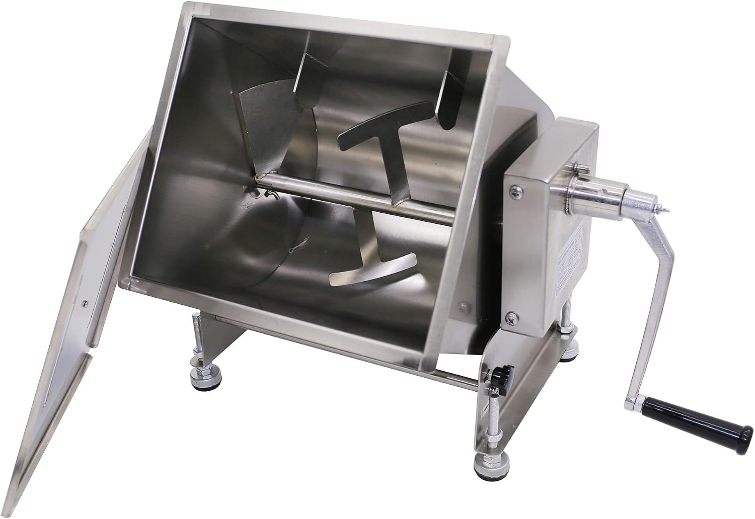 CMI Commercial Tilting Mixer Stainless Steel Manual Meat Mixers with Lid, 35Lb/20L Tilt Tank,(Mixing Maximum 35Lb for