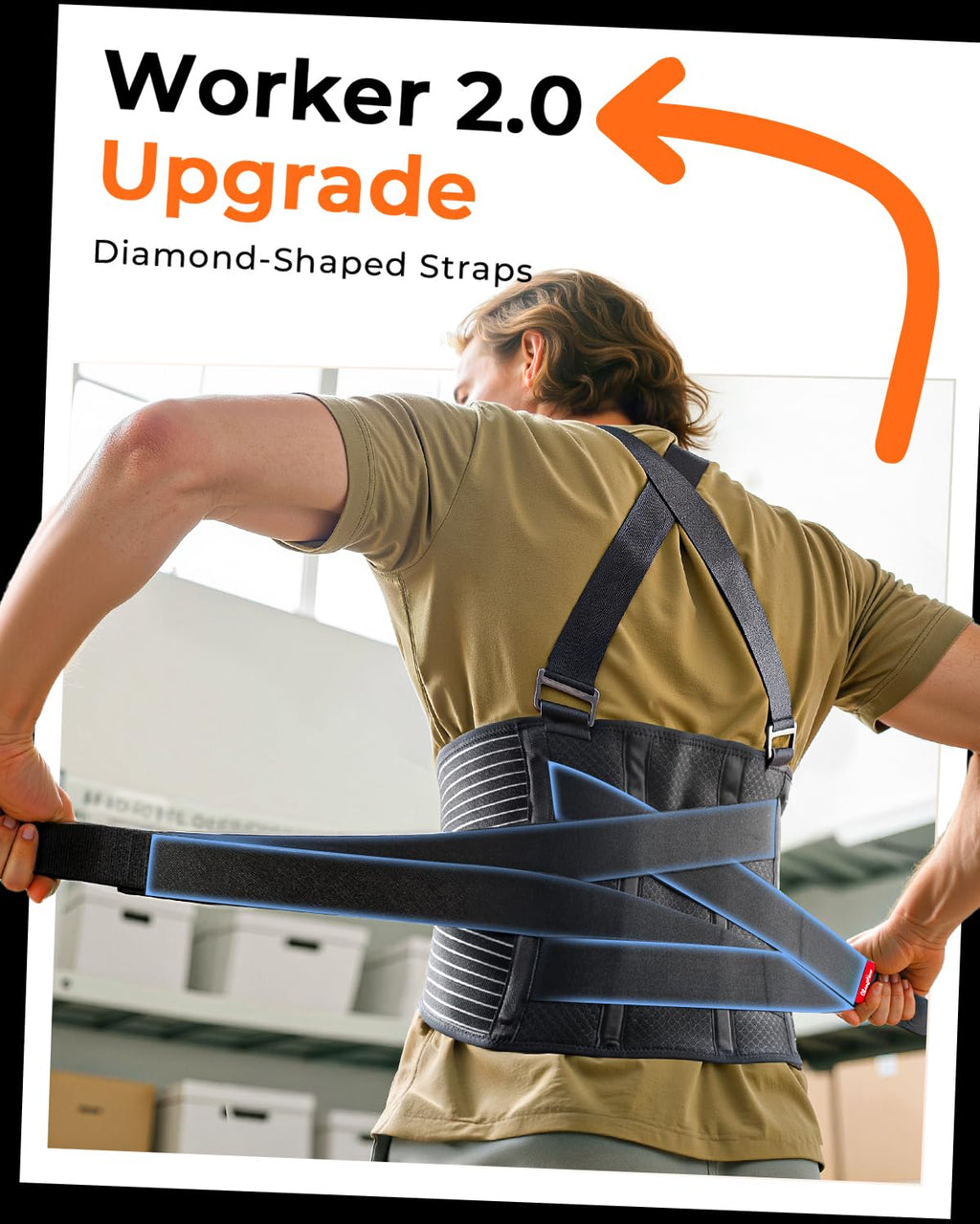 Ultra Breathable Work Back Brace for Men, Upgraded Medical-Grade Support