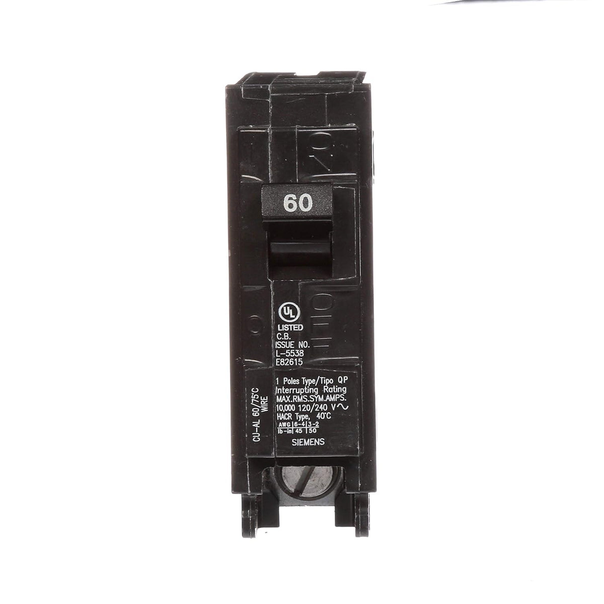 Siemens Q160 60-Amp 1 Pole 120-Volt Circuit Breaker