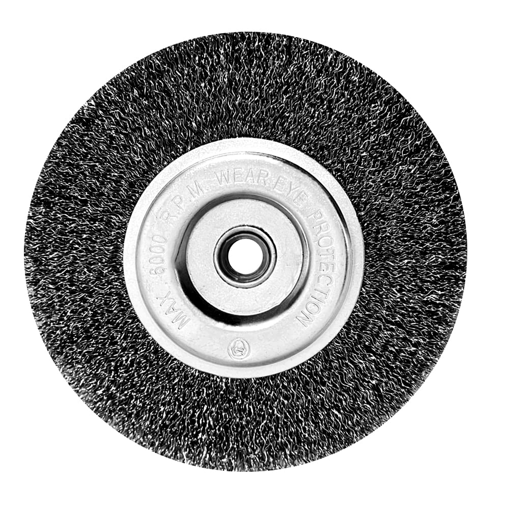 6in Wire Wheel Brush for Bench Grinder, Coarse Crimped Steel-1pcs
