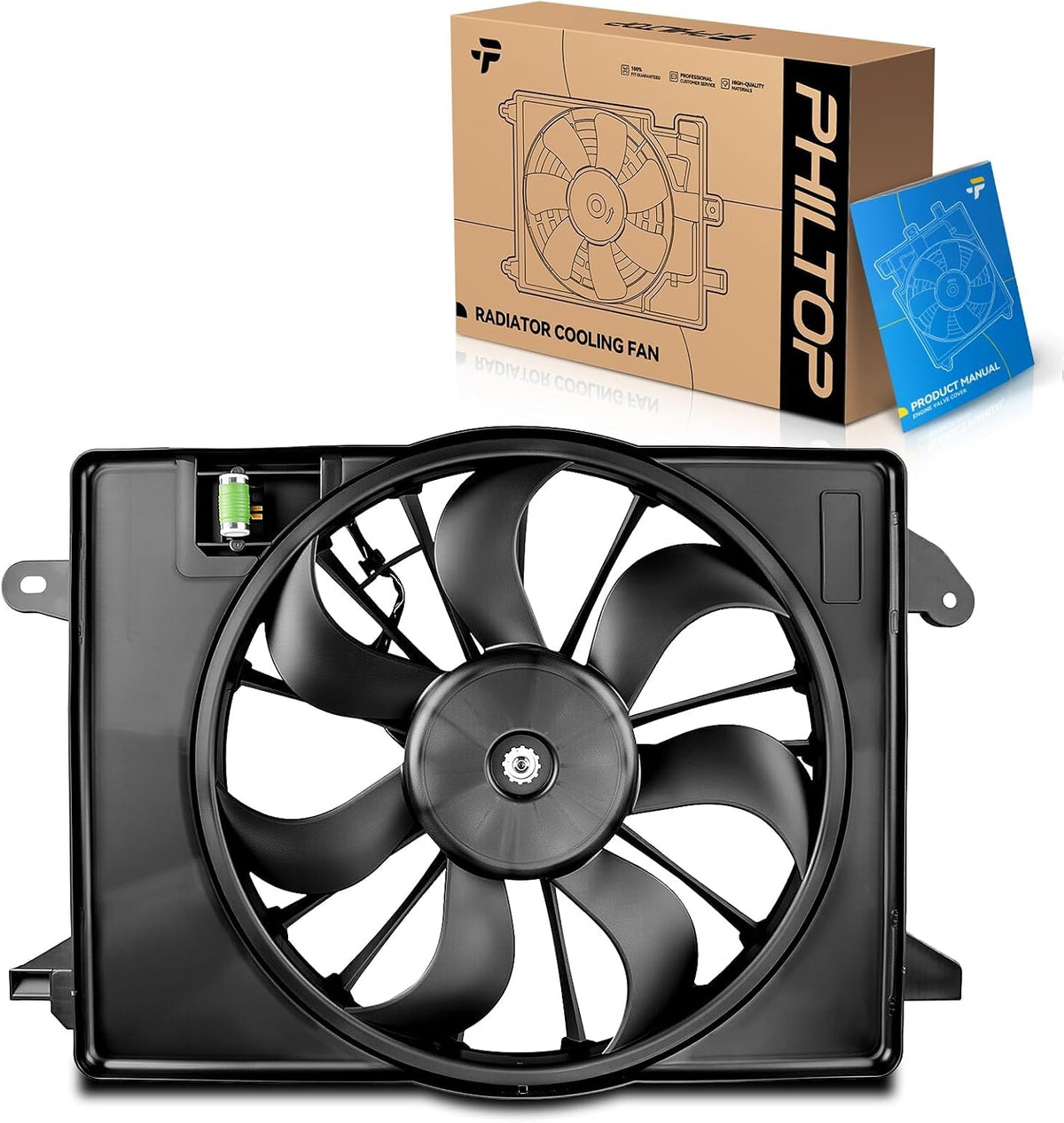PHILTOP Engine Cooling Radiator Fan for 2009-2010 Charger/300 2.7/3.5/6.1L