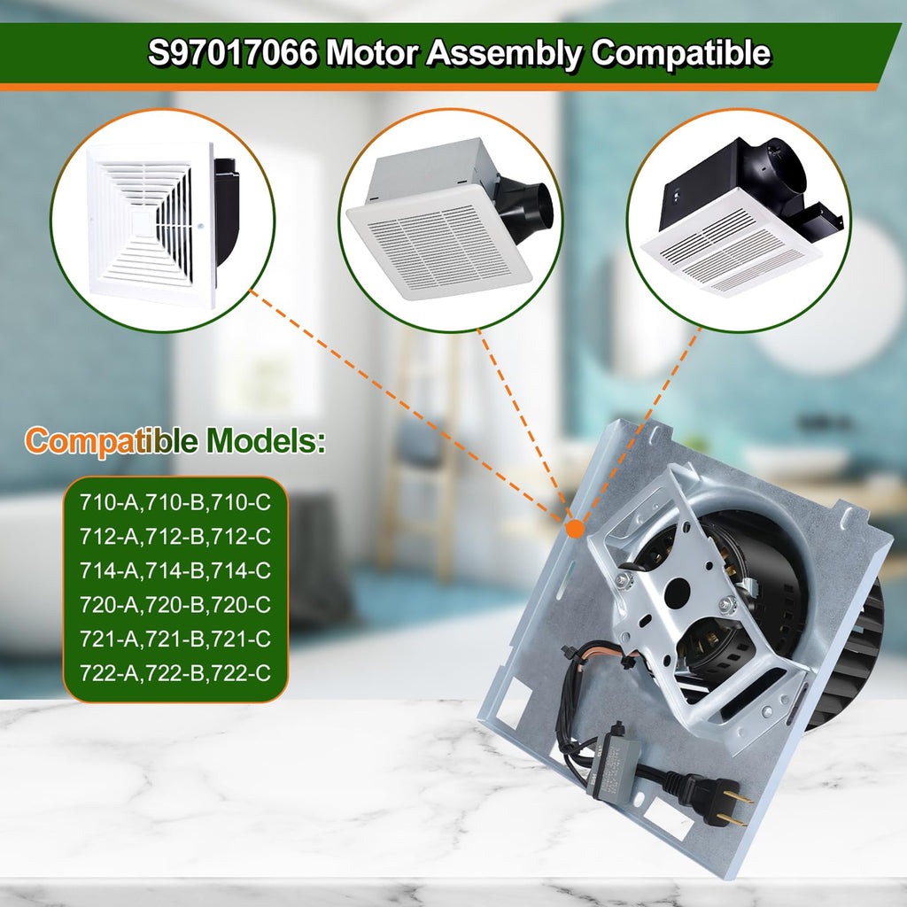 S97017066 Bathroom Exhaust Fan Motor Assembly Replacement