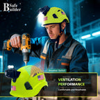 Construction Safety Helmet with Headlight Hard Hat Headlamp Adjustable Ventilation Hardhats Work Head Protection