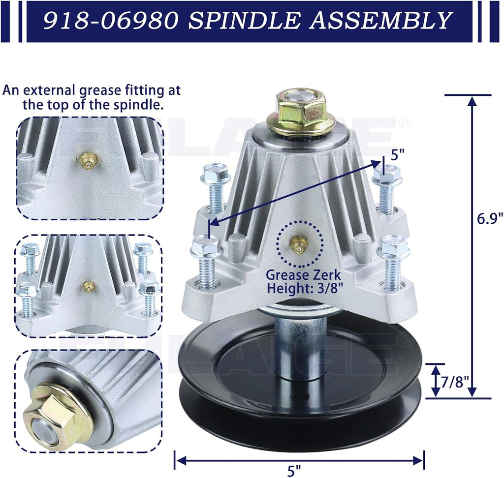 3Pack 618-06980 918-06980 Spindle Assembly for Cub Cadet 50" ZT1 50