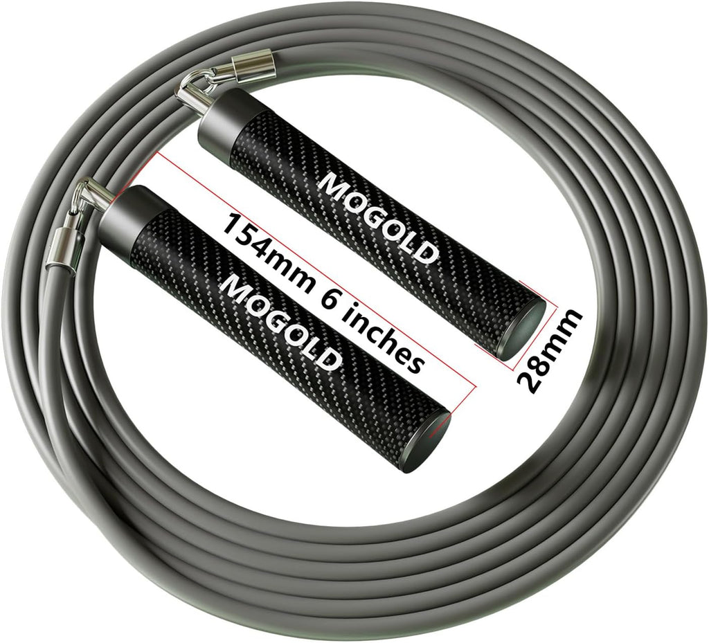 Weighted Jump Rope, 1LB - 3 Pre-Sized Lengths (M/L/XL) for Perfect Fit, No Adjustment Needed! Ergonomic Faux Leather