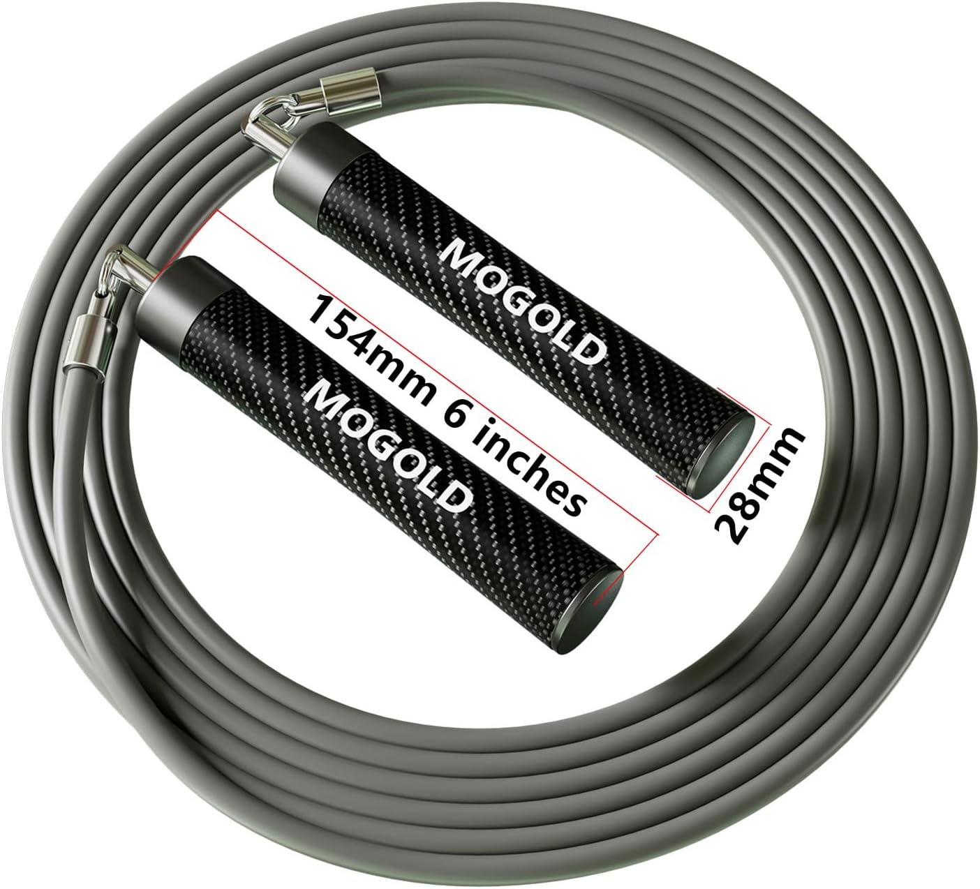 Weighted Jump Rope, 1LB - 3 Pre-Sized Lengths (M/L/XL) for Perfect Fit, No Adjustment Needed! Ergonomic Faux Leather
