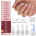 Beetles French Tip Press On Nail Kit - Short Square 150Pcs Pink
