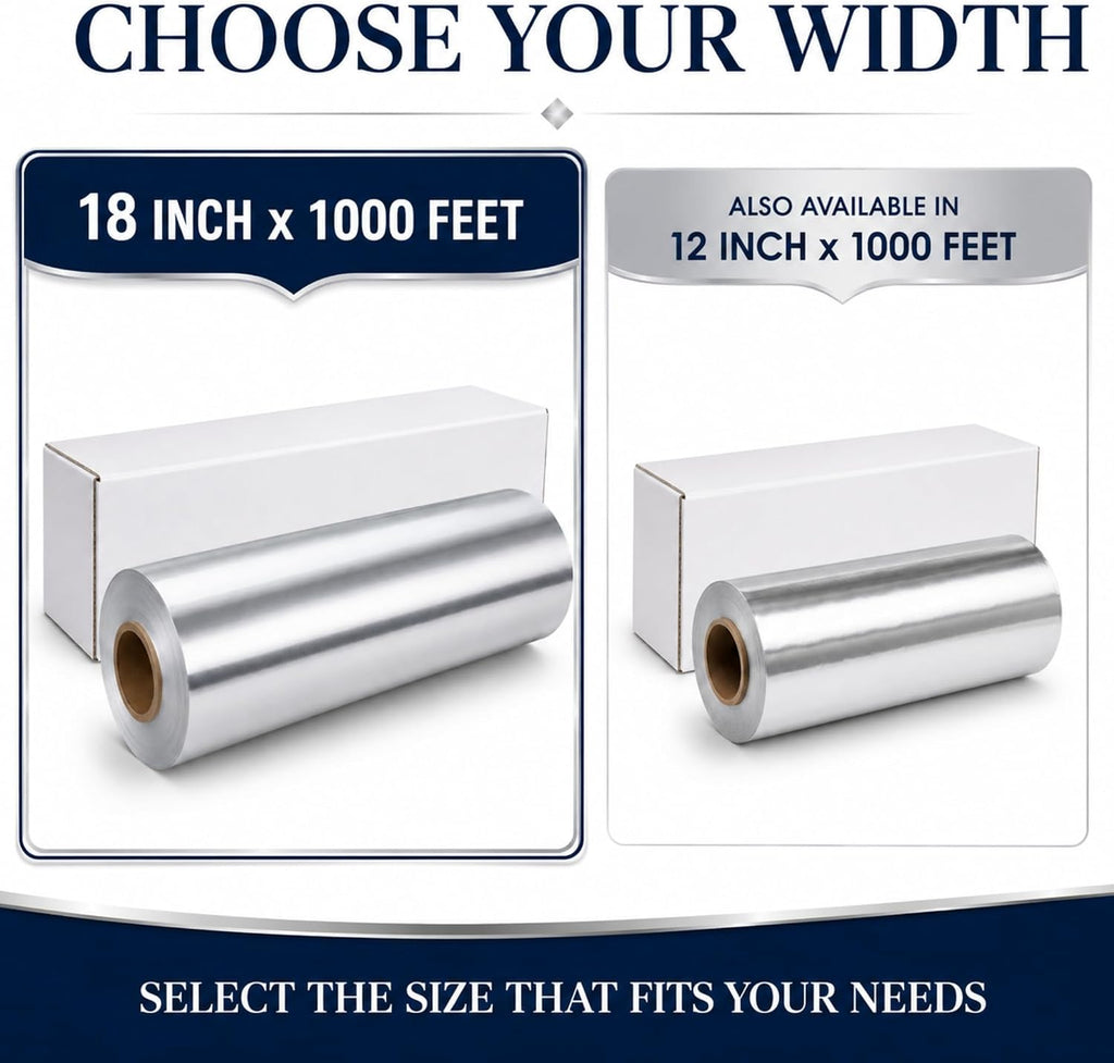 Standard Aluminum Foil Roll, 18 Inch x 1000 Feet, 1 Roll