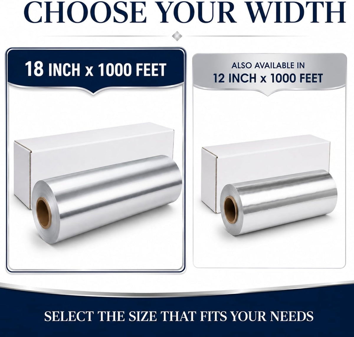 Standard Aluminum Foil Roll, 18 Inch x 1000 Feet, 1 Roll