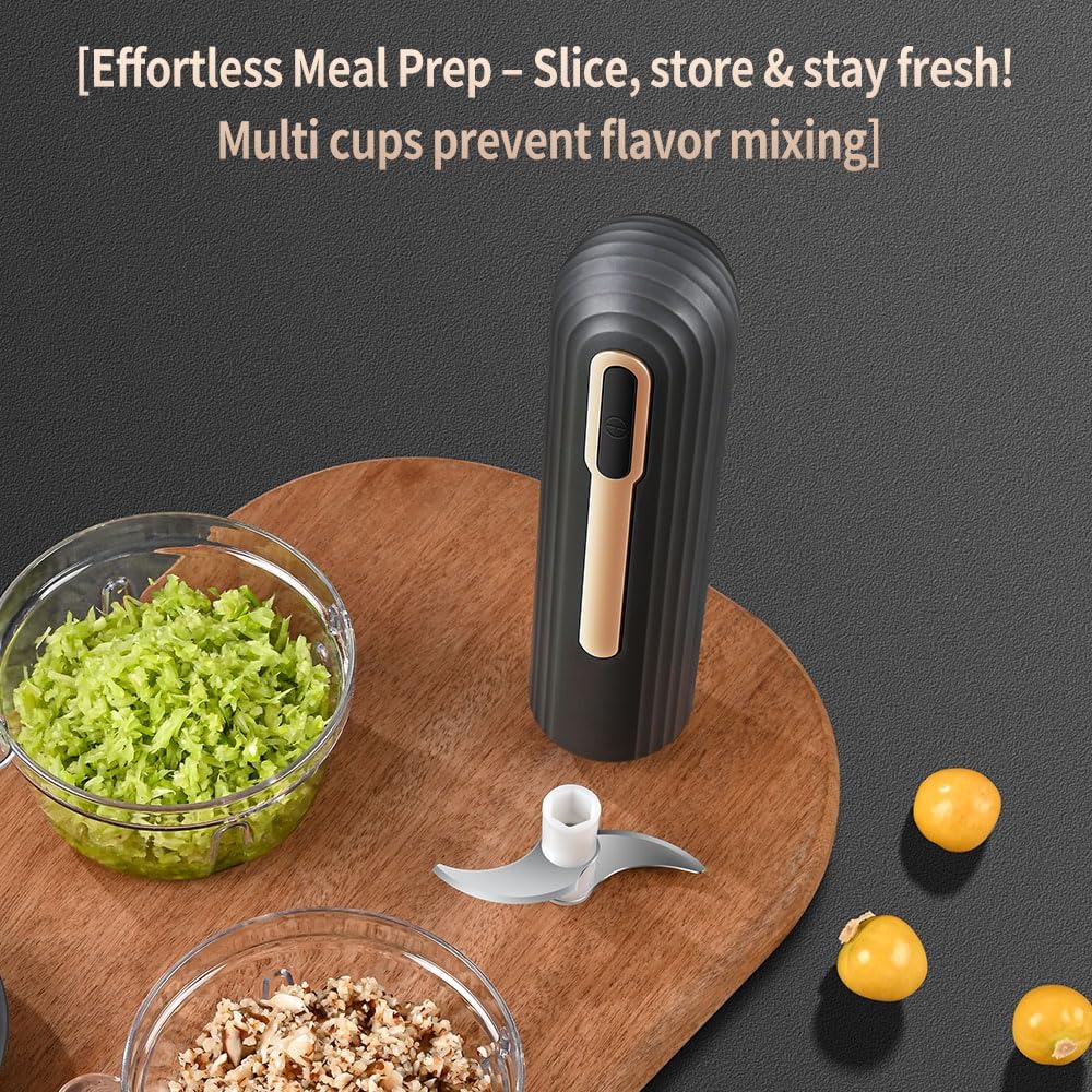 Electric Mini Food Processor, 4-Cup Portable USB Small Food Processor, Garlic Mincer