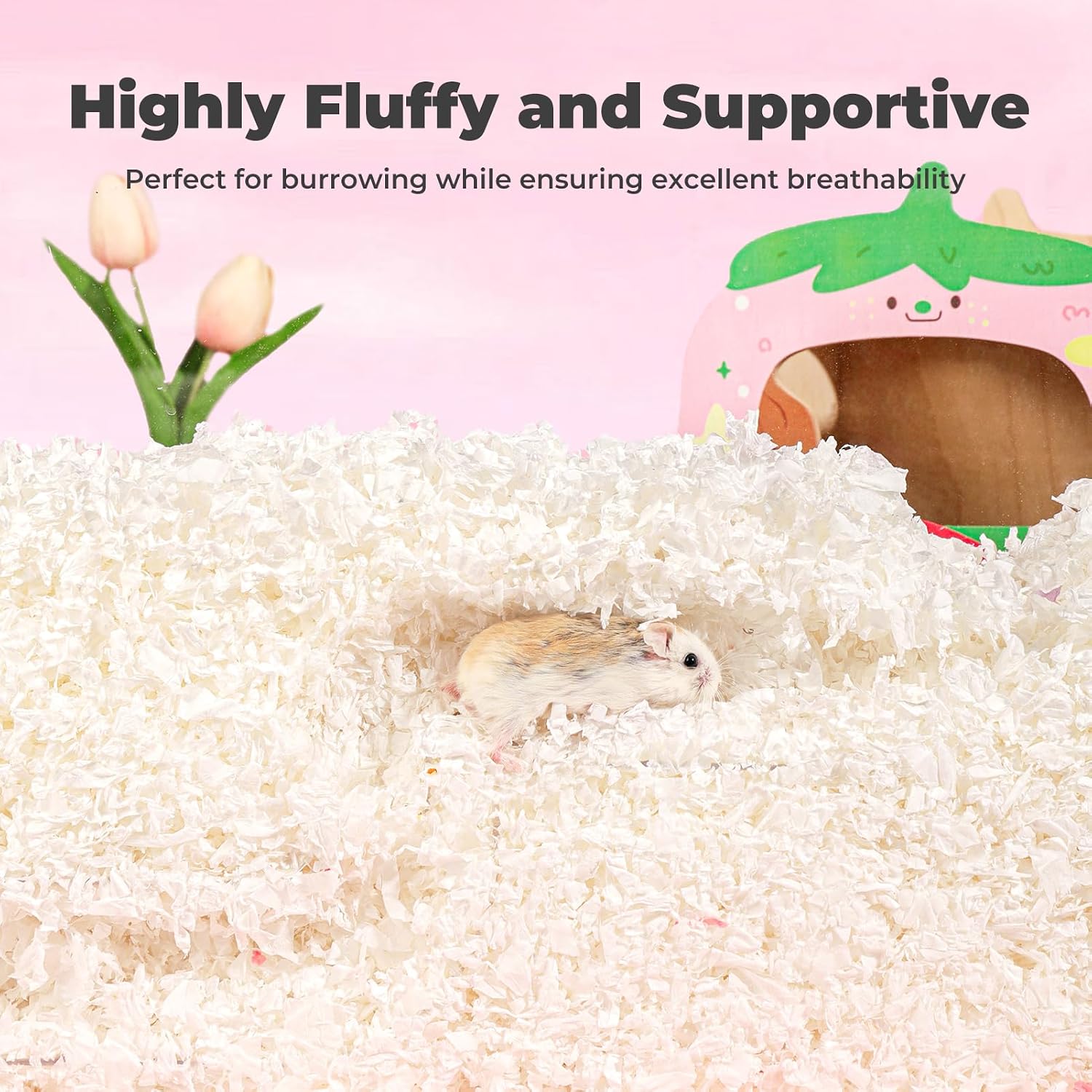 Hamster Bedding 50L Guinea Pig Paper Bedding Odor Control 99% Dust-Free | Small Pet Bedding Natural Paper Expands 5X