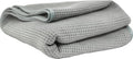 Waffle Weave Gray Matter Microfiber Drying Towel, 25 x 36 in | Waffle-weave towel with soft-banded edges soaks up