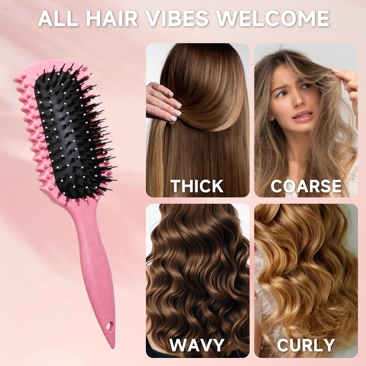 Curl Defining Brush, Curly Hair Brush Products With 3 Pcs Slick Back Hair Brush Set Bristle Brush Edge Control
