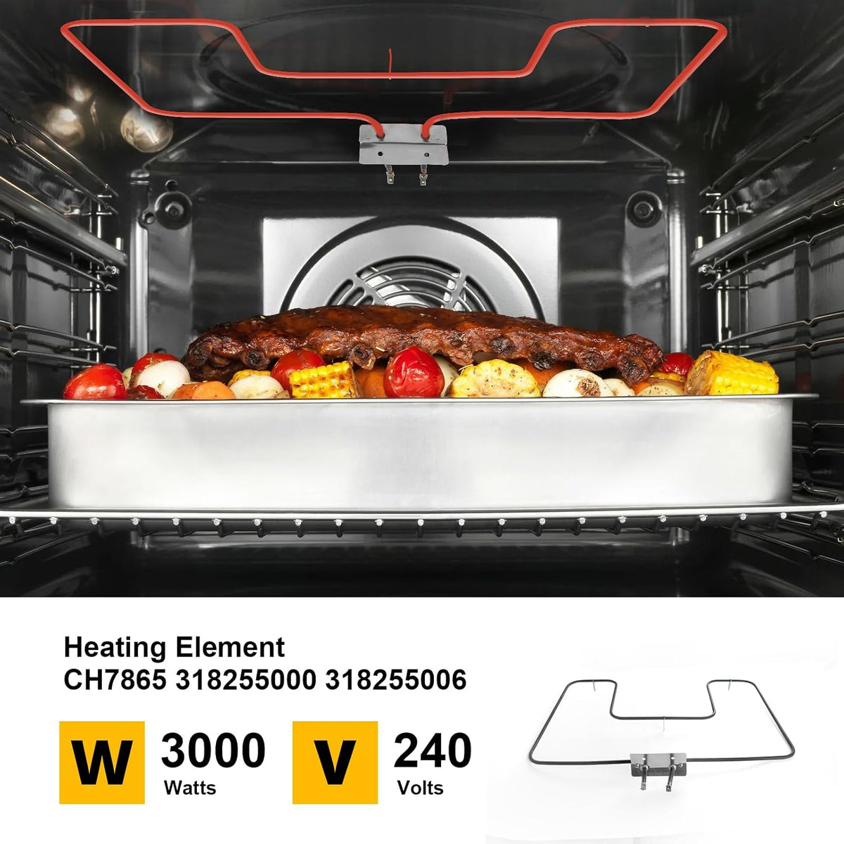 Bake Element Fits for Frigidaire AP5590131 PS3633414 Oven Range 318255006 318255002 5303310512 CH7865