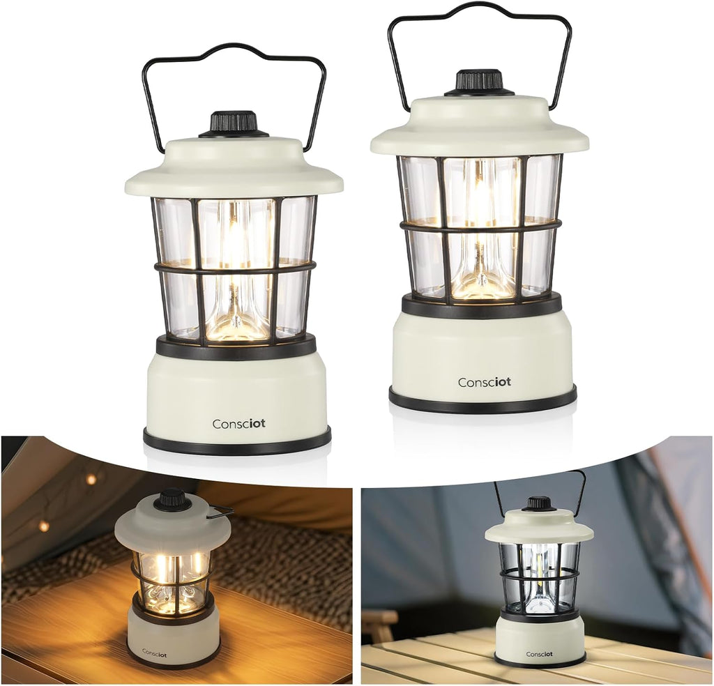 CL1 Mini Dual Light Sources LED Lantern, Battery Powered Lamp | Retro Style, Dimmable Warm White and Daylight Modes