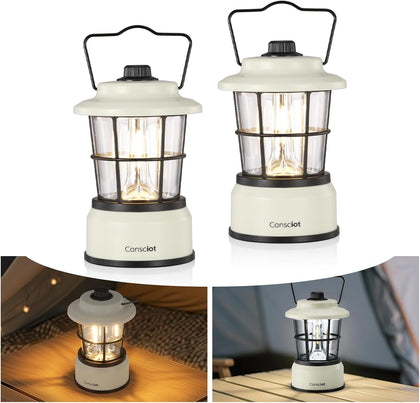 CL1 Mini Dual Light Sources LED Lantern, Battery Powered Lamp | Retro Style, Dimmable Warm White and Daylight Modes