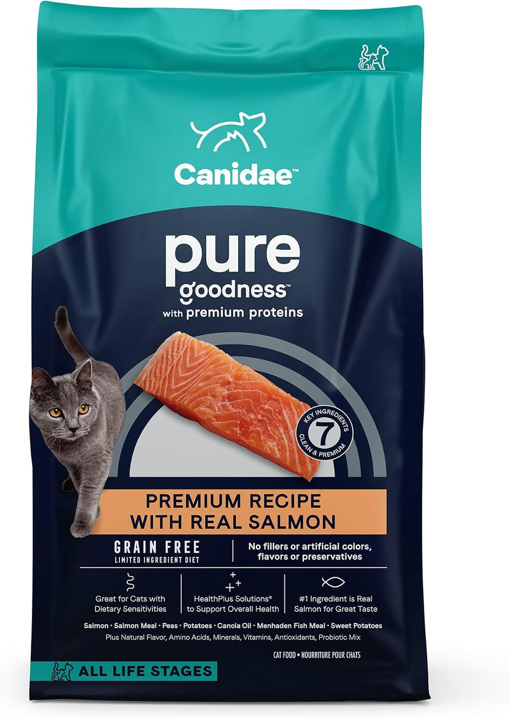 Pure Goodness Dry Cat Food, Real Salmon, 10 lb