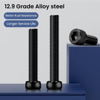 60pcs M6 x 16mm Hex Socket Head Cap Screws Bolts, 12.9 Grade Alloy Steel, Black Oxide Finish, Allen Socket Drive, Full Threads,with Hex Spanner
