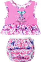 Baby Girls' Bikini Sets Swimwear,Reusable Swim Diaper with Matching Top