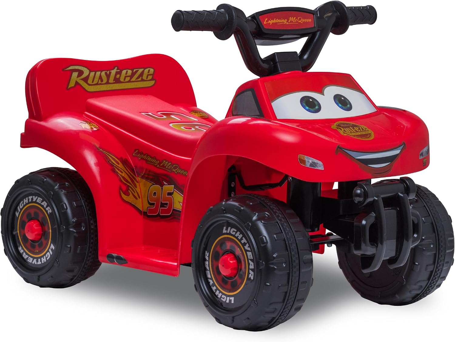 Toddler Disney Cars Quad Ride On Toy, Kids 1.5-3 Years Old, 6 Volt Battery and Charger Included, Max Weight 45 lbs