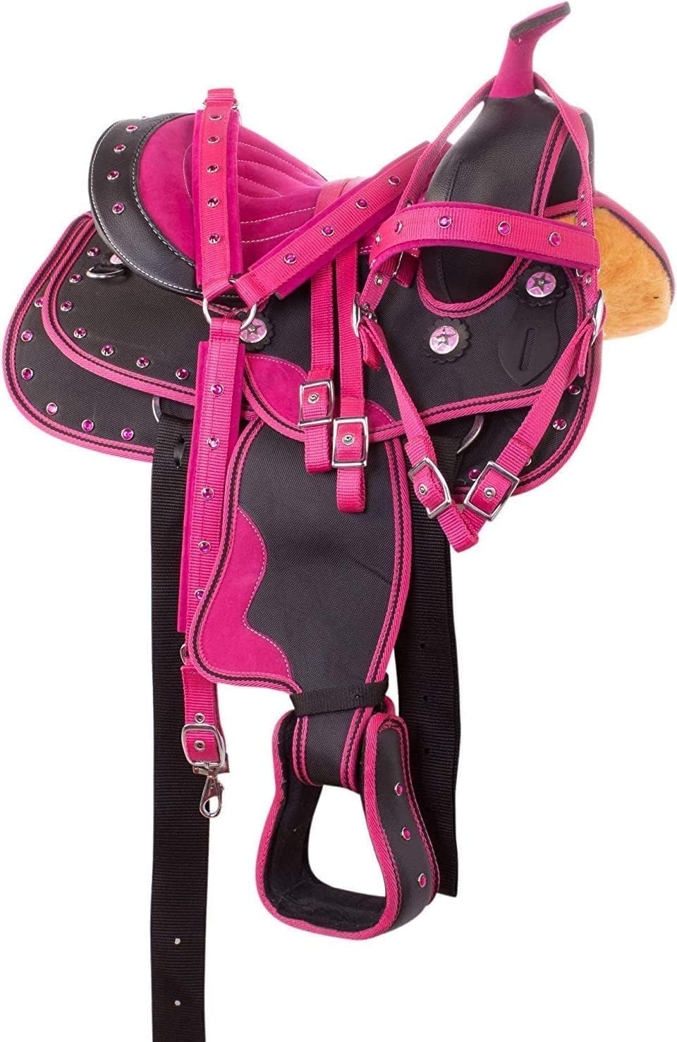 Synthetic Western Horse Saddle | 14 to 18 Inch | Comfy Horse Saddle with Tack Set | All Accessories Included |