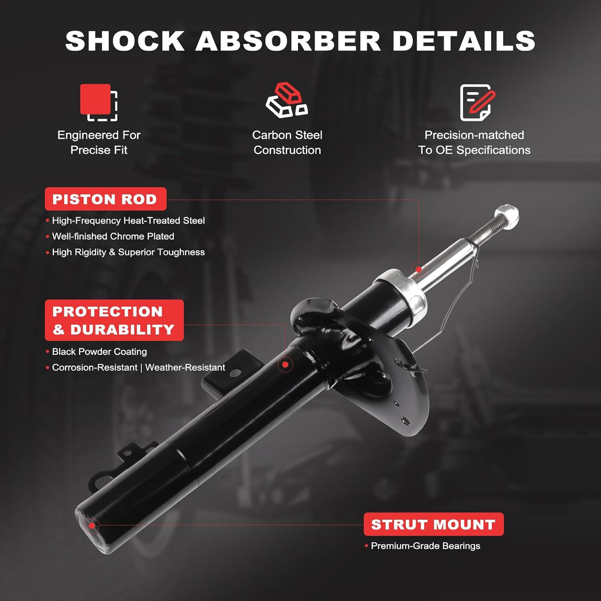 SCITOO 2pcs Front Shock Absorbers Replace for Ford Taurus