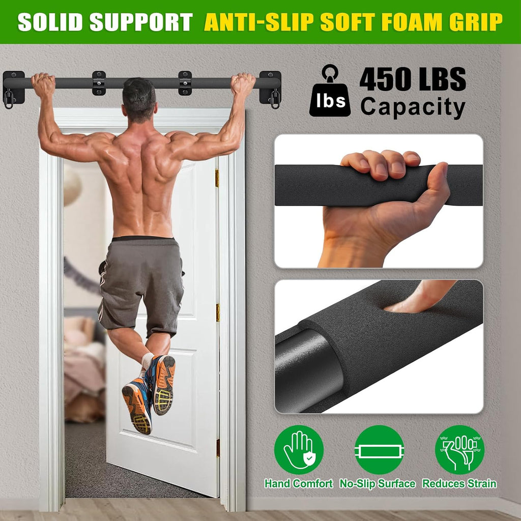 32"/36" Wall Mount Pull Up Bar Joist Mount Chin Up Bar for Doorway | Heavy Duty Steel Construction Support 450 lb