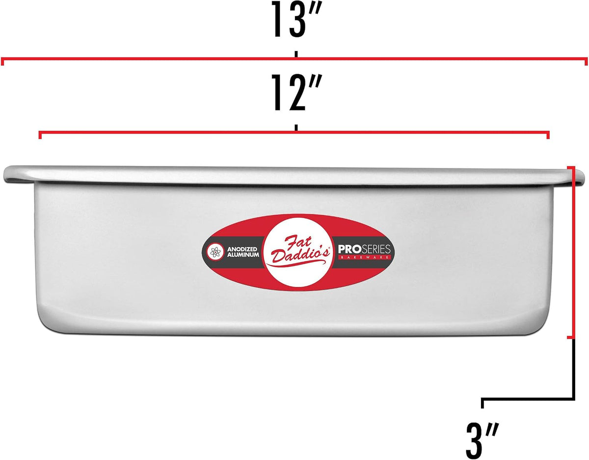 POB-12183 Anodized Aluminum Sheet Cake Pan, 12 x 18 x 3 Inch Silver