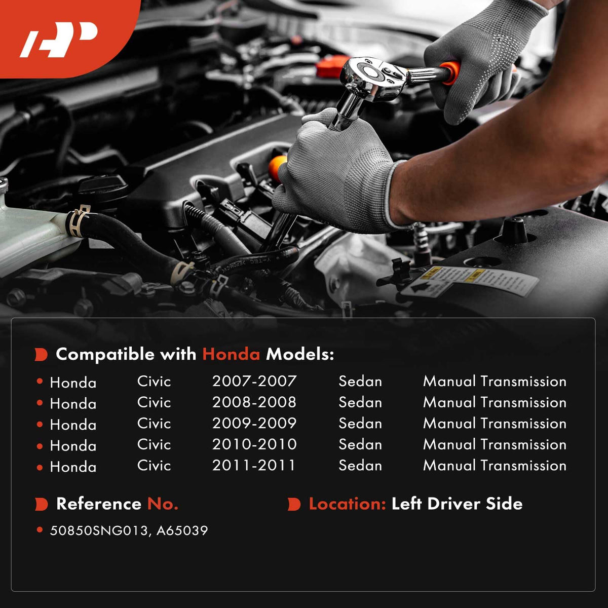A-Premium Left Transmission Mount Compatible with Honda Civic 2007-2011