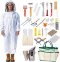 31Pcs Beekeeping Supplies Starter Tool Kit with Bee Suit for Beekeepers, Includes Bee Smoker, Beehive Frame Holder