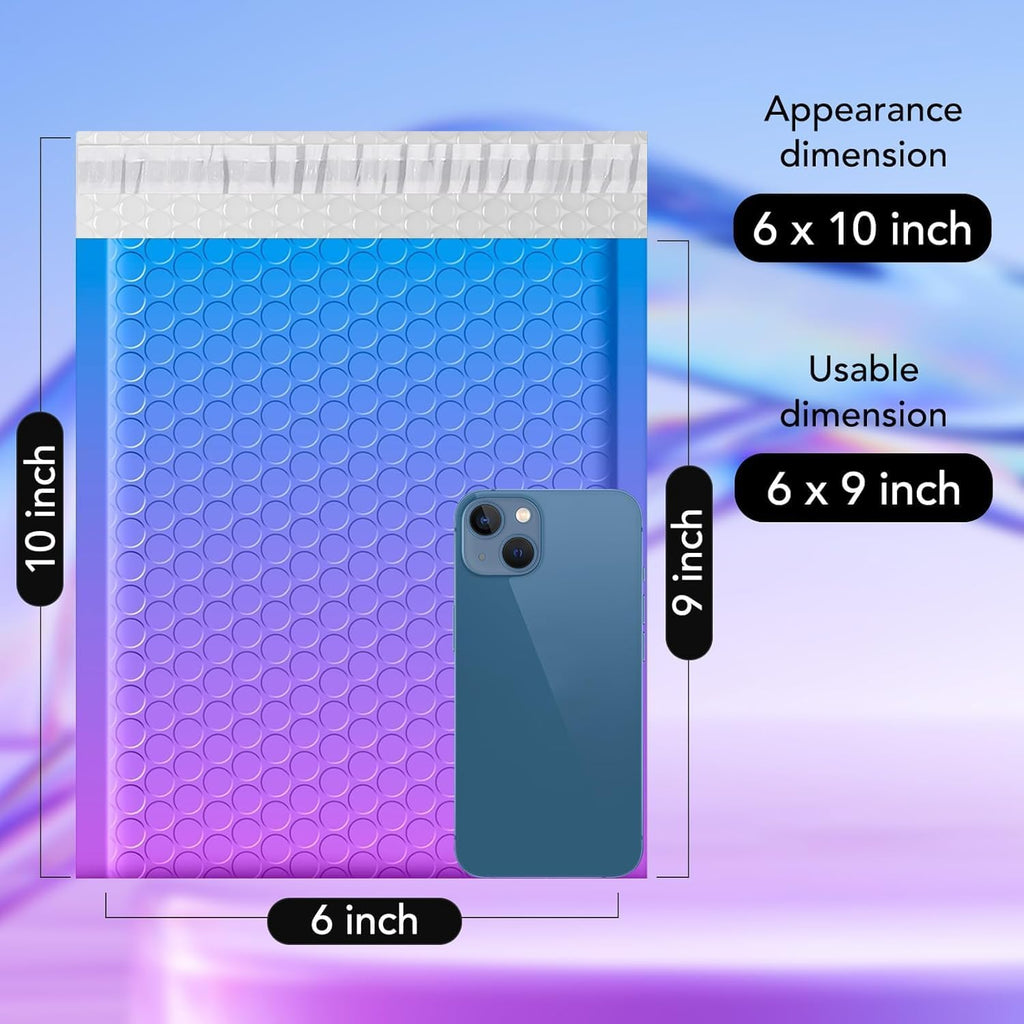 Cute Design Bubble Mailers 6x10" 100 Pack Opaque Padded Envelopes