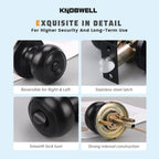6 Pack Privacy Door Knob for Bathroom or Bedroom Door Knobs, Round Interior Door Knobs, Indoor Door Knob, Keyless