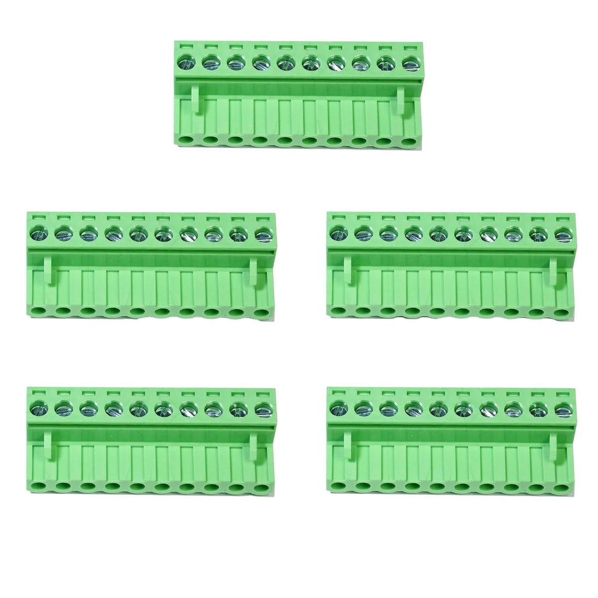 5 PCS 10 Pin 5.08mm Pitch Pluggable PCB Screw Terminal Block Phoenix 10 Pin Male Plug Connector for 24-12AWG