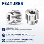DTGN Spur Gear 1Mod 20 Teeth 10mm Thickness 8mm Bore 3x1.4mm Keyway