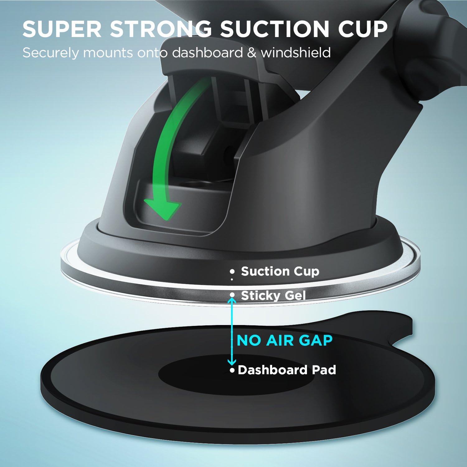 Easy One Touch Classic Dash & Windshield Universal Car Mount Phone Holder Desk Stand for iPhone, Samsung, LG, Moto
