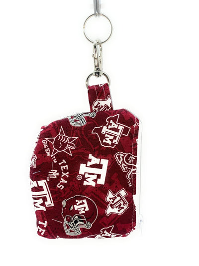 Spacious Zippered Coin Purse Keychain - Versatile Pouch for Cards, Earbuds & Keys - Unisex Gift (TX A&M)