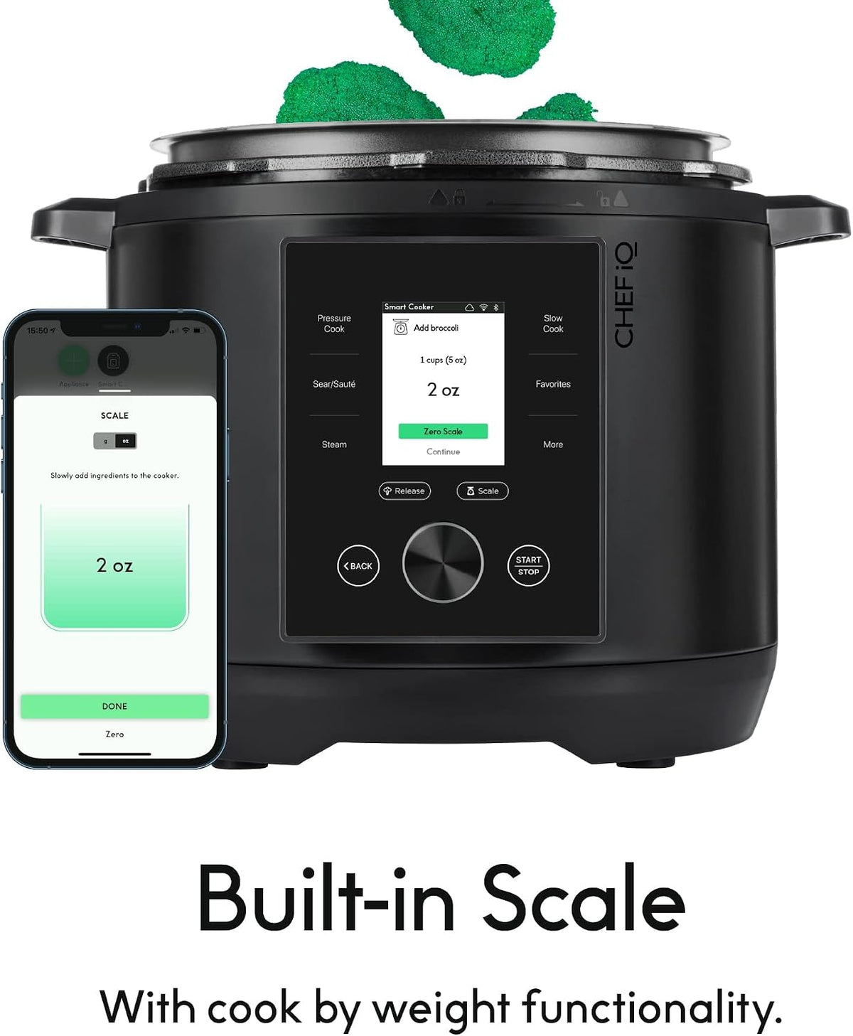Smart Pressure Cooker with WiFi and Built-in Scale - Easy-to-Use 10-in-1 Multicooker with 500+ Guided Recipes - Rice