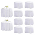 10-Pack Round 108-inch White Table Cloths, Solid Stain and Wrinkle Resistant Circular Tablecloth, Premium Plain Weave