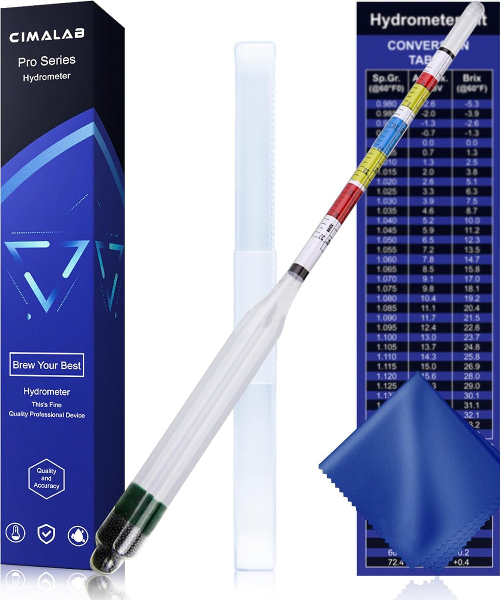 Triple Scale Hydrometer, Specific Gravity Hydrometer for Wine Making, Mead, Kombucha & Beer, Mead Making Kit, ABV
