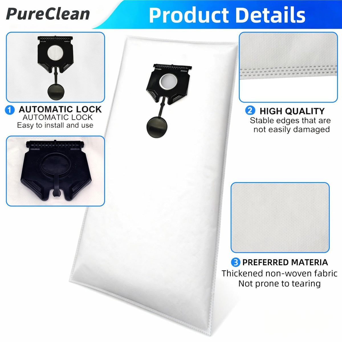 Compatible With Kärcher NT30/1 Vacuum Fleece Filter Bags Replacement